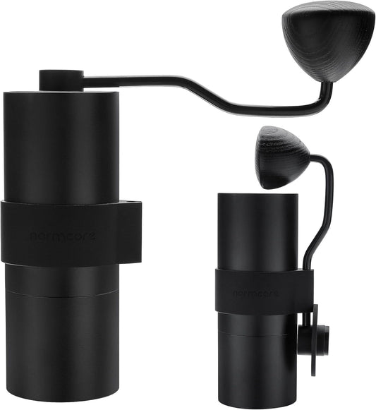 Normcore Manual Coffee Grinder V2, 48.6mm Titanium Ghost Burr for Uniform Grinding, Round Particle Shape and Bright Flavor, Portable Coffee Mill with Eva Case, Cleaning Kit