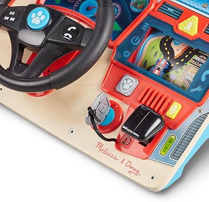 Melissa & Doug PAW Patrol Rescue Mission Wooden Dashboard - Kids Activity Board, Toddler Sensory Toys, Pretend Play Driving Toy, Paw Patrol Toys for Kids Ages 3+