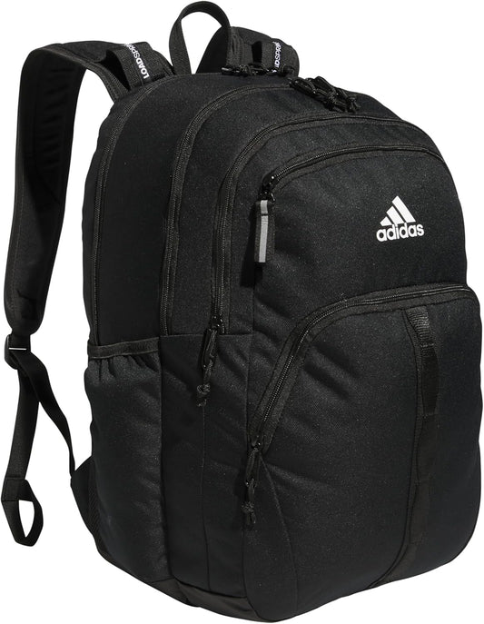 adidas Prime Backpack for Work, Travel Bag for Women and Men with Padded Compartment for Laptop, Black/White/2, One Size